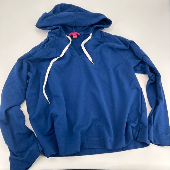 Lilly Pulitzer Kiawah Cropped Hoodie Aegean Navy Size XXL - Picture 1 of 5